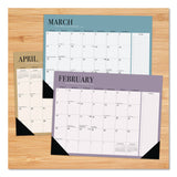 Willow Creek Press Modern Minimalist Large Monthly Desk Pad Calendar, 22x17, White/Teal Sheets, Black Headband/Corners, 12-Month (Jan-Dec) 2026 (WPR57230) Each