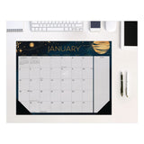 Willow Creek Press Moon Magic Large Monthly Desk Pad Calendar, 22 x 17, Gray/Black/Gold Sheets, Black Headband/Corners, 12-Month (Jan-Dec) 2026 (WPR57254) Each