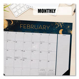 Willow Creek Press Moon Magic Large Monthly Desk Pad Calendar, 22 x 17, Gray/Black/Gold Sheets, Black Headband/Corners, 12-Month (Jan-Dec) 2026 (WPR57254) Each