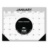 Willow Creek Press Perfect Pinstripe Large Monthly Desk Pad Calendar, 22x17, White/Gray Sheets, Black Headband/Corners, 12-Month (Jan-Dec) 2026 (WPR57261) Each