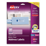 Avery® Matte Clear Address Labels with Sure Feed Technology, Inkjet/Laser, 1.33 x 4, 14/Sheet, 10 Sheets/Pack (AVE08124) Pack of 140