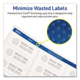 Avery® Waterproof Film Address Labels with Sure Feed Technology. Laser, 1 x 2.63, White, 30/Sheet, 10 Sheets/Pack (AVE15509) Pack of 300