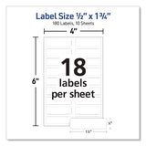 Avery® No-Iron Fabric Labels, Handwrite Only, 0.5 x 1.75, White, 18/Sheet, 10 Sheets/Pack (AVE40721) Pack of 180