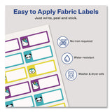 Avery® No-Iron Fabric Labels, Character/Colored Border, Handwrite Only, 0.75 x 1.75, White, 12/Sheet, 2 Sheets/Pack (AVE40770) Pack of 24