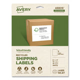 Avery® EcoFriendly Recycled Shipping Labels, Inkjet/Laser, 8.5 x 11, White, 1/Sheet, 10/Pack (AVE48809) Pack of 10