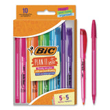 BIC® Plan It Sets Ballpoint Pen and Highlighter Pack, Assorted Colors, (5) Highlighters, (5) Pens (BICWMSBL10AST) Pack of 10