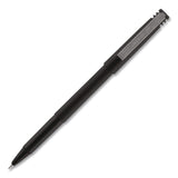 uniball® Rollerball Pen, Stick, Micro 0.5 mm, Black Ink, Black Barrel (UBC498774) Each