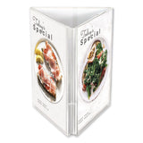 deflecto® Tabletop Three-Sided Sign Holder, 5 x 7 Insert, Clear (DEFPX04857) Each