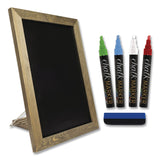 Excello Global Products® Magnetic Tabletop Chalkboard, Black Surface, Brown Wood Frame, 11 x 15 (EXOEGPHD0100S) Each