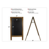 Excello Global Products® Indoor/Outdoor A-Frame Sidewalk Sign, Black 18 x 29 Surface, Brown Frame, 22 x 25 x 40 (EXOGPP0001S) Each