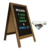 Excello Global Products® Indoor/Outdoor A-Frame Sidewalk Sign, Black 18 x 29 Surface, Brown Frame, 22 x 25 x 40 (EXOGPP0001S) Each