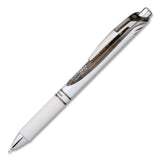 Pentel® EnerGel Pearl Deluxe RTX Gel Pen, Retractable, Medium 0.7 mm, Black Ink, Pearl White/Smoke Barrel, Dozen (PENBL77PWADZ) 1 Dozen