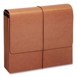 Pendaflex® Moisture-Resistant Expanding Wallet, 5.25" Expansion, 1 Section, Elastic Band Closure, Letter Size, Brown, 10/Box (PFX1073GOX) Box of 10
