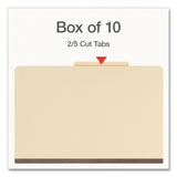 Pendaflex® Manila Top Tab Classification Folders, 2/5-Cut Tab, Expands 1.75", 1 Divider, 4 Fasteners, Legal Size, Manila, 10/Box (PFX98621P) Box of 10