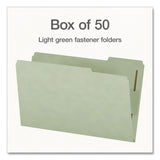 Pendaflex® Heavy-Duty Pressboard Fastener Folders, 2/5-Cut Tab: Right, Expands 2", 2 Fasteners, Legal Size, Gray/Green, 25/Box (PFX1006938) Box of 25