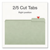 Pendaflex® Heavy-Duty Pressboard Fastener Folders, 2/5-Cut Tab: Right, Expands 2", 2 Fasteners, Legal Size, Gray/Green, 25/Box (PFX1006938) Box of 25
