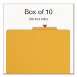 Pendaflex® Heavy-Duty Pressboard Classification Folder, Expands 2", 2 Full-Pocket Dividers, 6 Fasteners, Letter Size, Yellow, 10/Box (PFX1006942) Box of 10