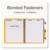 Pendaflex® Heavy-Duty Pressboard Classification Folder, 2/5-Cut Tab, Expands 3", 3 Dividers, 8 Fasteners, Letter Size, Yellow, 10/Box (PFX1006943) Box of 10