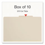 Pendaflex® Heavy-Duty Pressboard Classification Folder, 2/5-Cut Tab, Expands 2", 2 Dividers, 6 Fasteners, Legal Size, Manila, 10/Box (PFX1006955) Box of 10