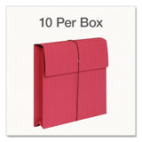 Pendaflex® Expanding Wallet with Elastic Closure, 2" Expansion, 1 Section, Letter Size, Red, 10/Box (PFX1006974) Box of 10