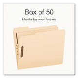 Pendaflex® Heavy-Duty Fastener Folder, 1/3-Cut Tab: Assorted, Expands 0.75", 2 Fasteners, Letter Size, Manila, 50/Box (PFX1006994) Box of 50
