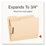 Pendaflex® Heavy-Duty Fastener Folder, 1/3-Cut Tab: Assorted, Expands 0.75", 2 Fasteners, Letter Size, Manila, 50/Box (PFX1006994) Box of 50