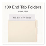 Pendaflex® Manila End Tab Folders, 1/3-Cut Tabs: Assorted, Letter Size, 0.75" Expansion, Manila, 100/Box (PFX1007001) Box of 100
