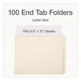 Pendaflex® Manila End Tab Expansion Folders, 1/3-Cut Tabs: Assorted, Letter Size, 0.75" Expansion, Manila, 100/Box (PFX1007003) Box of 100