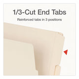 Pendaflex® Manila End Tab Expansion Folders, 1/3-Cut Tabs: Assorted, Letter Size, 0.75" Expansion, Manila, 100/Box (PFX1007003) Box of 100
