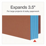Pendaflex® End Tab File Pocket, Blue Gusset, 3.5" Expansion, Letter Size, Brown/Blue, 10/Box (PFX1007026) Box of 10