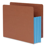 Pendaflex® End Tab File Pocket, Blue Gusset, 3.5" Expansion, Letter Size, Brown/Blue, 10/Box (PFX1007026) Box of 10
