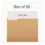 Pendaflex® Kraft File Folders, 1/3-Cut Tabs: Assorted, Letter Size, 0.75" Expansion, Kraft, 50/Box (PFX1007030) Box of 50