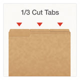 Pendaflex® Kraft File Folders, 1/3-Cut Tabs: Assorted, Letter Size, 0.75" Expansion, Kraft, 50/Box (PFX1007030) Box of 50