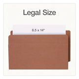 Pendaflex® End Tab File Pocket, Dark Brown Gusset, 3.5" Expansion, Legal Size, Brown/Dark Brown, 10/Box (PFX1007049) Box of 10