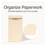 Pendaflex® File Divider Set, End Tab: 1/5-Cut, 1 Fastener, Legal Size, Manila, 50/Pack (PFX1007068) Pack of 50