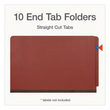 Pendaflex® Heavy-Duty Pressboard End Tab Classification Folders, Expands 2", 2 Dividers, 6 Fasteners, Legal Size, Brown, 10/Box (PFX1007076) Box of 10