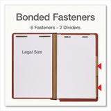 Pendaflex® Heavy-Duty Pressboard End Tab Classification Folders, Expands 2", 2 Dividers, 6 Fasteners, Legal Size, Brown, 10/Box (PFX1007076) Box of 10