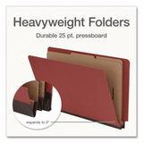 Pendaflex® Heavy-Duty Pressboard End Tab Classification Folders, Expands 2", 2 Dividers, 6 Fasteners, Legal Size, Brown, 10/Box (PFX1007076) Box of 10