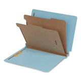 Pendaflex® Heavy-Duty Pressboard End Tab Classification Folders, Expands 2", 2 Dividers, 6 Fasteners, Letter Size, Light Blue, 10/Box (PFX1007077) Box of 10