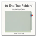 Pendaflex® Heavy-Duty Pressboard End Tab Classification Folders, 3 Dividers, 8 Fasteners, Letter Size, Light Green, 10/Box (PFX1007139) Box of 10