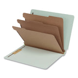 Pendaflex® Heavy-Duty Pressboard End Tab Classification Folders, 3 Dividers, 8 Fasteners, Letter Size, Light Green, 10/Box (PFX1007139) Box of 10
