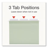 Pendaflex® Ready-Tab Reinforced Hanging File Folders, Letter Size, 1/3-Cut Tabs, Sage Green, 20/Box (PFX1009463) Box of 20