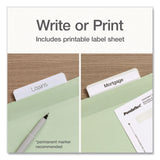 Pendaflex® Ready-Tab Reinforced Hanging File Folders, Letter Size, 1/3-Cut Tabs, Sage Green, 20/Box (PFX1009463) Box of 20