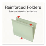 Pendaflex® Ready-Tab Reinforced Hanging File Folders, Letter Size, 1/3-Cut Tabs, Sage Green, 20/Box (PFX1009463) Box of 20