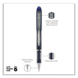 uniball® Jetstream Form-Fitting Comfort Grip Hybrid Gel Pen, Stick, Fine 0.7 mm, Blue Ink, Black/Silver/Blue Barrel, Dozen (UBC40174DZ) 1 Dozen