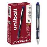 uniball® Jetstream Form-Fitting Comfort Grip Hybrid Gel Pen, Stick, Fine 0.7 mm, Blue Ink, Black/Silver/Blue Barrel, Dozen (UBC40174DZ) 1 Dozen