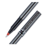 uniball® Deluxe Rollerball Pen, Stick, Micro 0.5 mm, Red Ink, Metallic Gray/Black/Red Barrel (UBC60026EA) Each