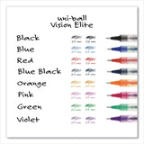 uniball® VISION ELITE Rollerball Pen, Stick, Micro 0.5 mm, Black Ink, Black/Clear Barrel, Dozen (UBC69000DZ) 1 Dozen