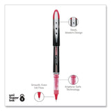 uniball® VISION ELITE Rollerball Pen, Stick, Micro 0.5 mm, Red Ink, Black/Red/Clear Barrel, Dozen (UBC69022DZ) 1 Dozen
