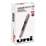 uniball® VISION ELITE Rollerball Pen, Stick, Micro 0.5 mm, Red Ink, Black/Red/Clear Barrel, Dozen (UBC69022DZ) 1 Dozen